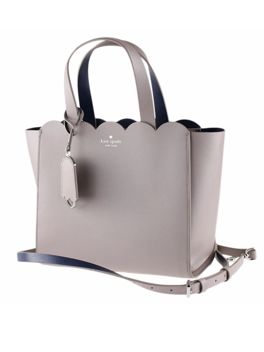kate spade Magnolia Scalloped Tote Hand and‎ Crossbody Bag in Light Taupe
